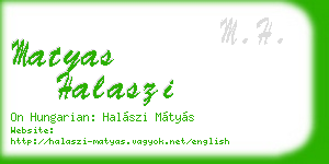 matyas halaszi business card